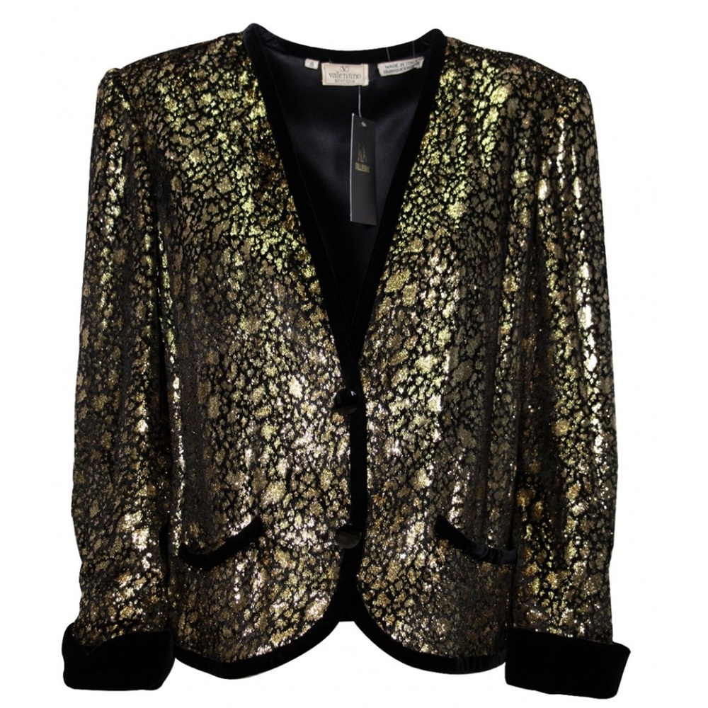 Vintage Valentino Blazer - Metallic Gold & Black